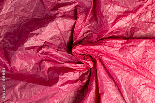 beautiful crumpled pink wrapping paper