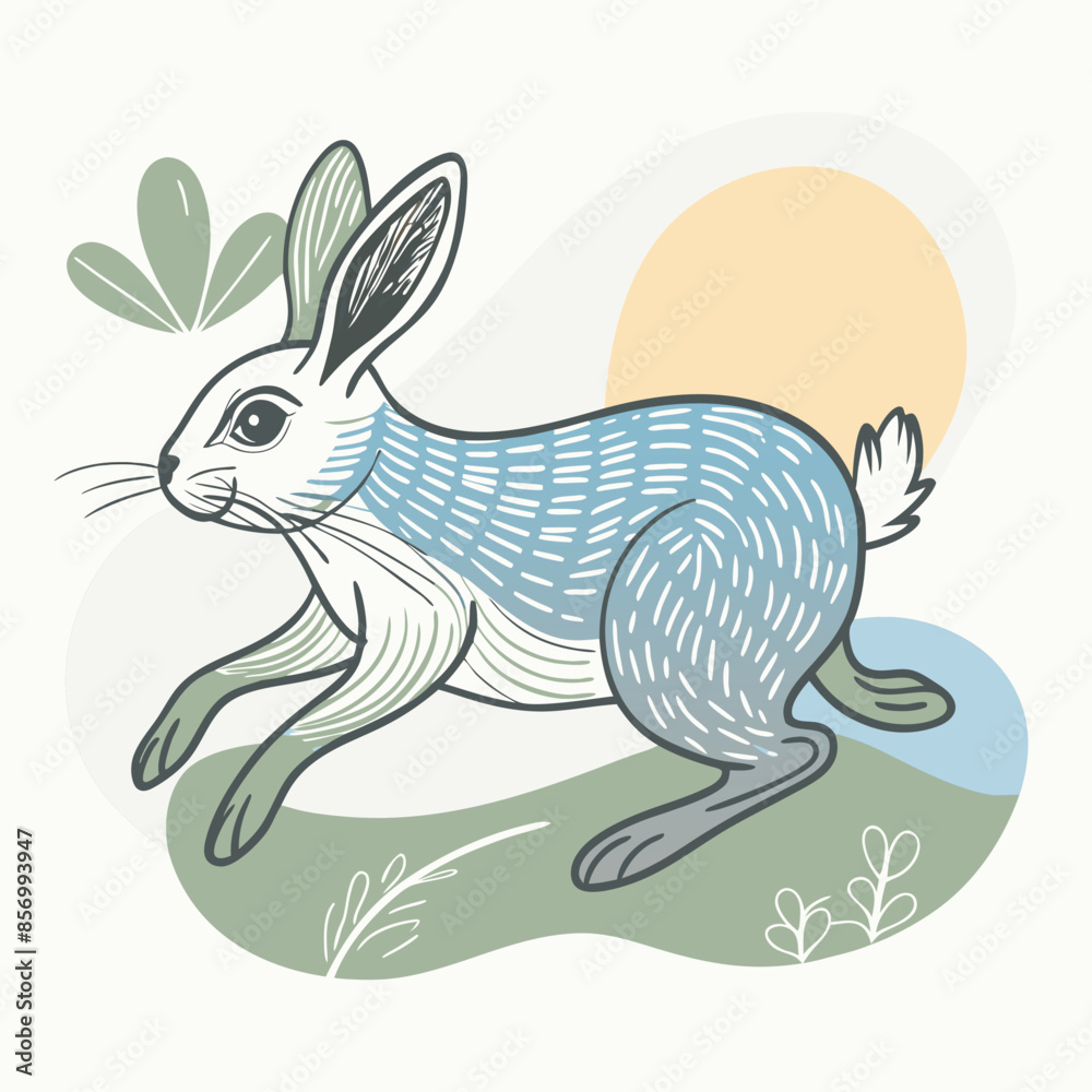 Obraz premium simple and cute rabbit illustration