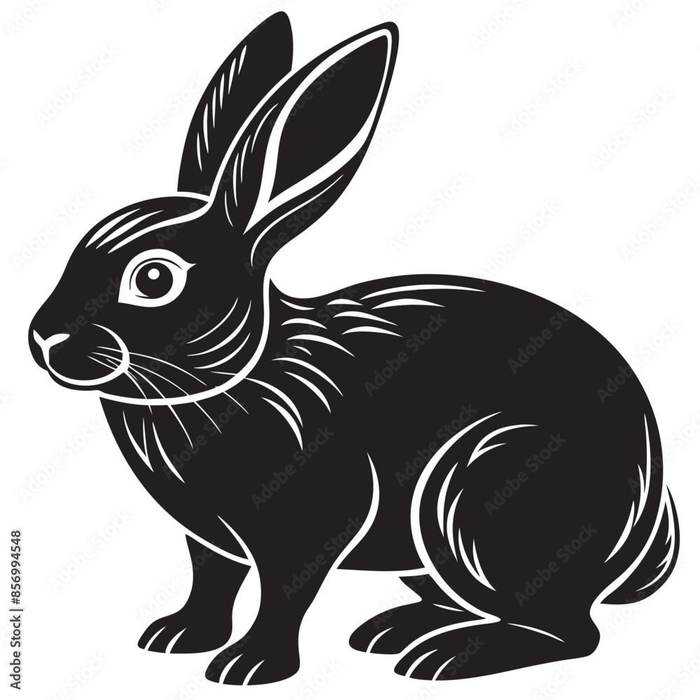 Obraz premium black and white rabbit