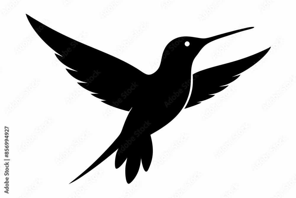 Obraz premium hummingbird silhouette vector illustration