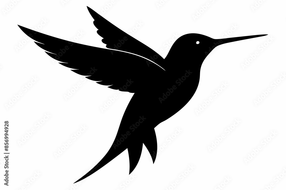 Fototapeta premium hummingbird silhouette vector illustration