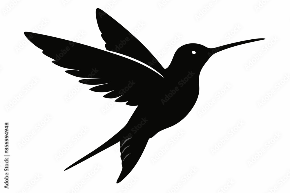 Obraz premium hummingbird silhouette vector illustration