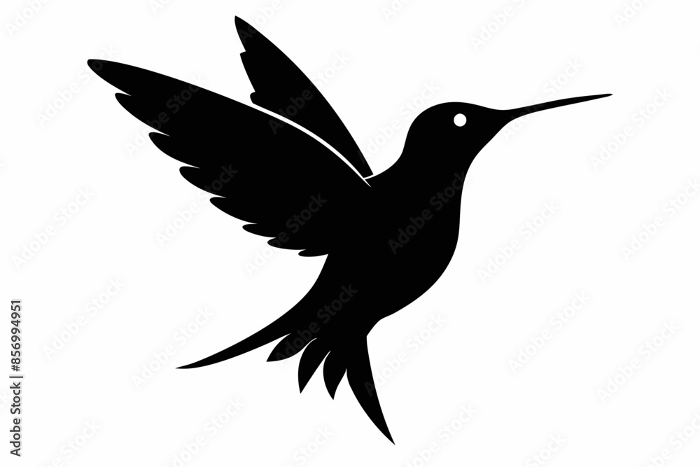 Fototapeta premium hummingbird silhouette vector illustration