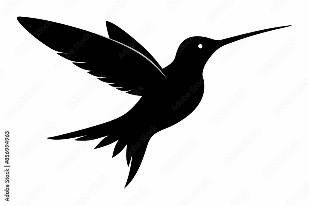 Obraz premium hummingbird silhouette vector illustration