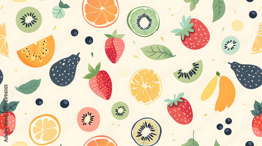 cute Little fruits patterns with pastel colors, light background cute Little fruits patterns with pastel colors, light background