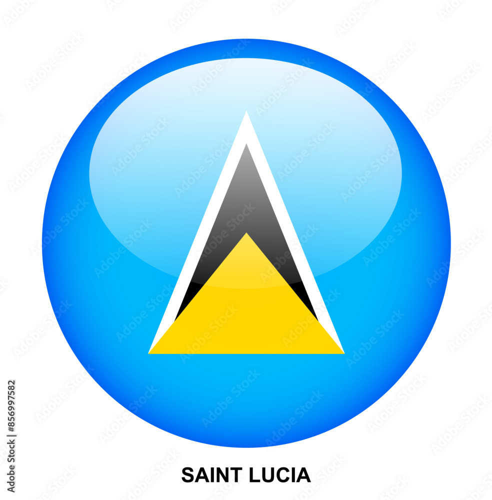 SAINT LUCIA flag button on white background SAINT LUCIA flag button on white background
