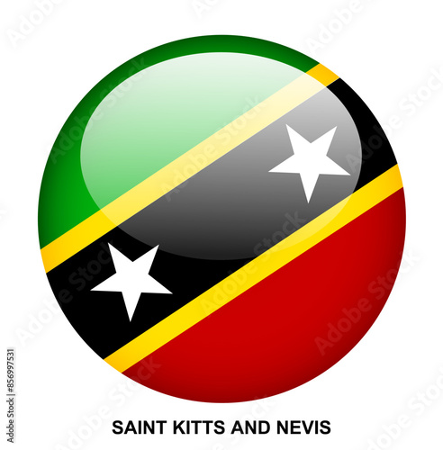 Free Download SAINT KITTS AND NEVIS flag button on white background - GFXLoad