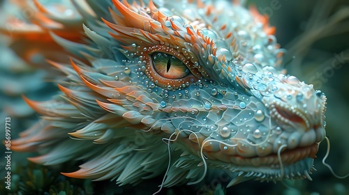 close up of a head of a dragon