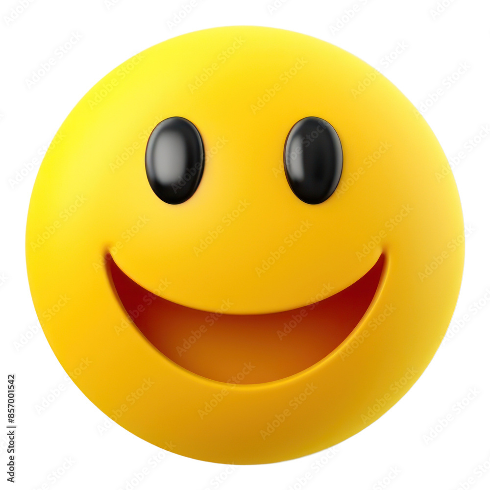 Fototapeta premium PNG Cute happy emoji icon white background anthropomorphic electronics.