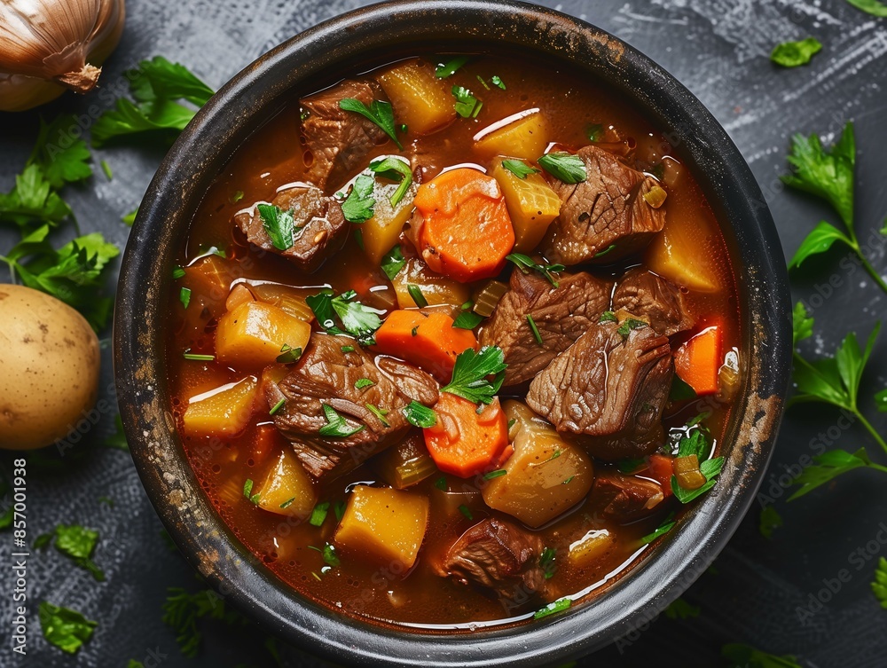 Rich and Savory Beef Stew with Tender Slow-Cooked Meat and Hearty Vegetables Rich and Savory Beef Stew with Tender Slow-Cooked Meat and Hearty Vegetables
