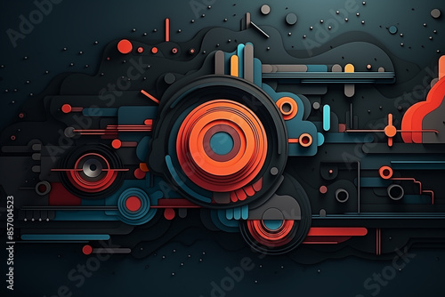 Futuristic background for technology and gaming concept. Beautiful background for games and mobile applications. 