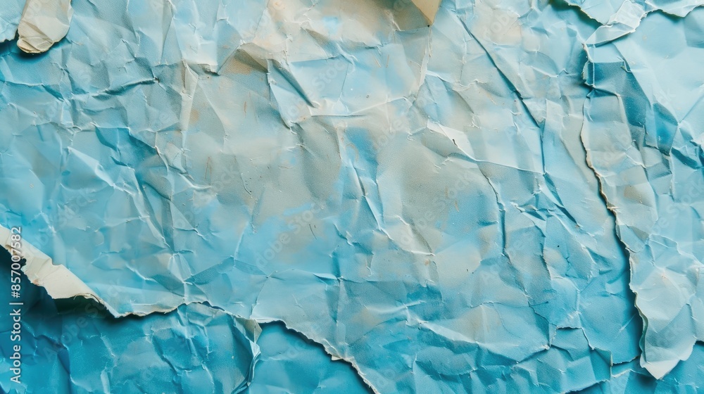 Fototapeta premium Recycled paper with texture on blue background blurred