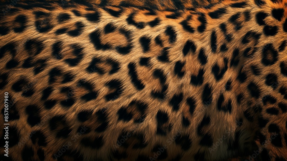 Close-up of leopard fur with distinctive spots. Close-up of leopard fur with distinctive spots.