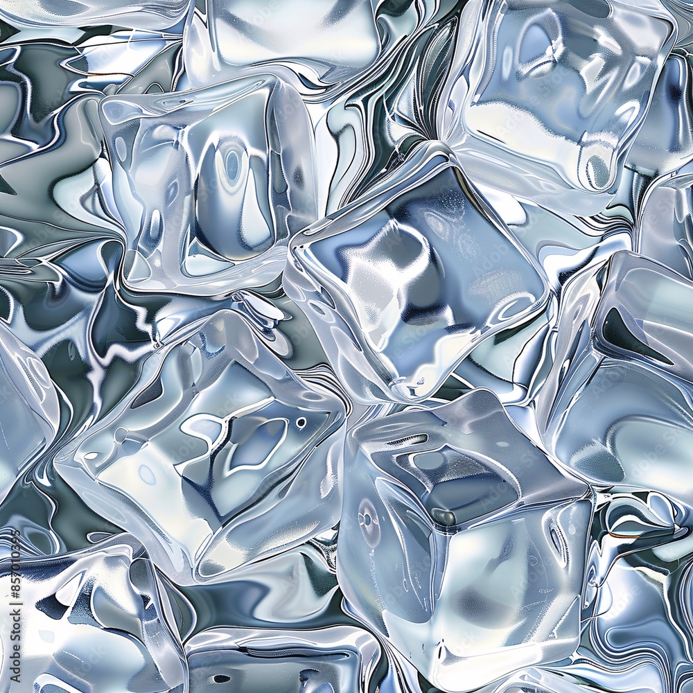 Detailed view of the smooth, glassy texture of ice cubes Detailed view of the smooth, glassy texture of ice cubes
