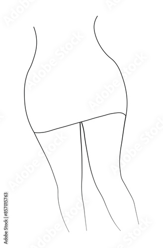 black and white drawing woman body parts butt