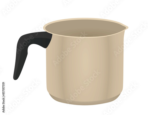 Stainless steel pot. vector illustration