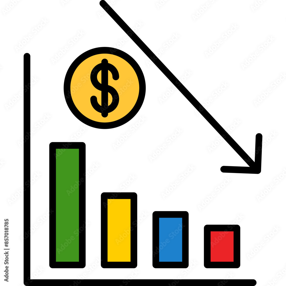 Business Decline Icon Business Decline Icon