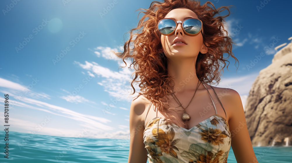 Beautiful woman enjoying the summer sea. Beautiful woman enjoying the summer sea.