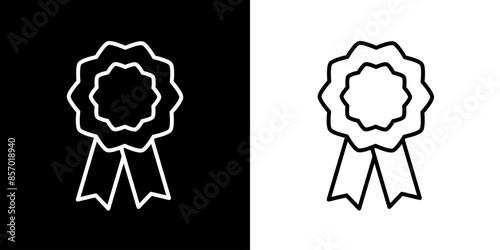Medal icon. School icon. Education. Study icon. Black icon. Silhouette icon.