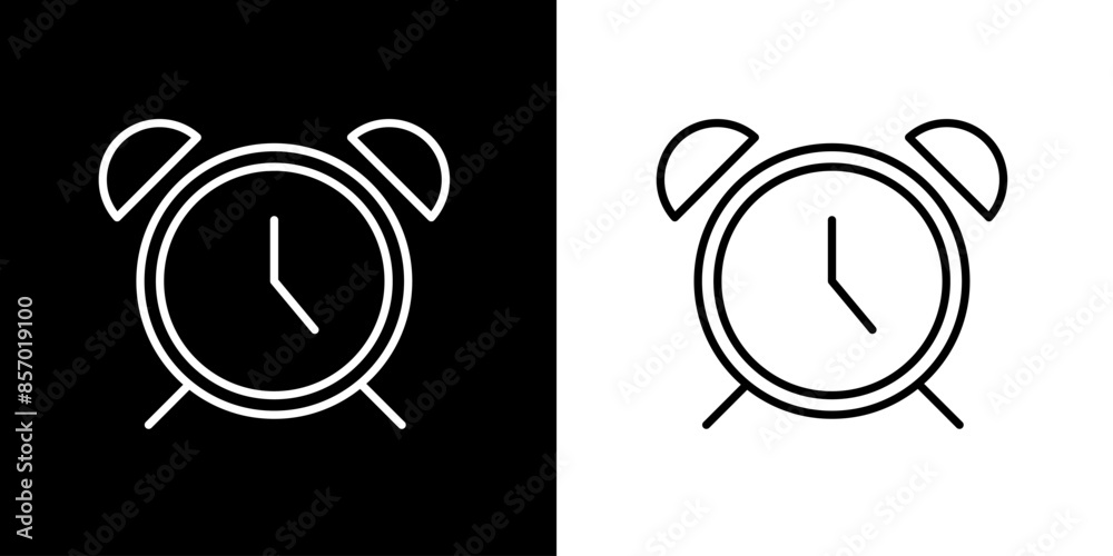Alarm clock icon. School icon. Education. Study icon. Black icon. Silhouette icon. Alarm clock icon. School icon. Education. Study icon. Black icon. Silhouette icon.