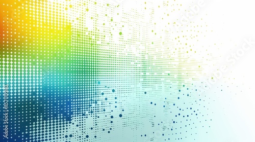 Wallpaper Mural Abstract Halftone Pattern with Blue, Green, and Yellow Torontodigital.ca