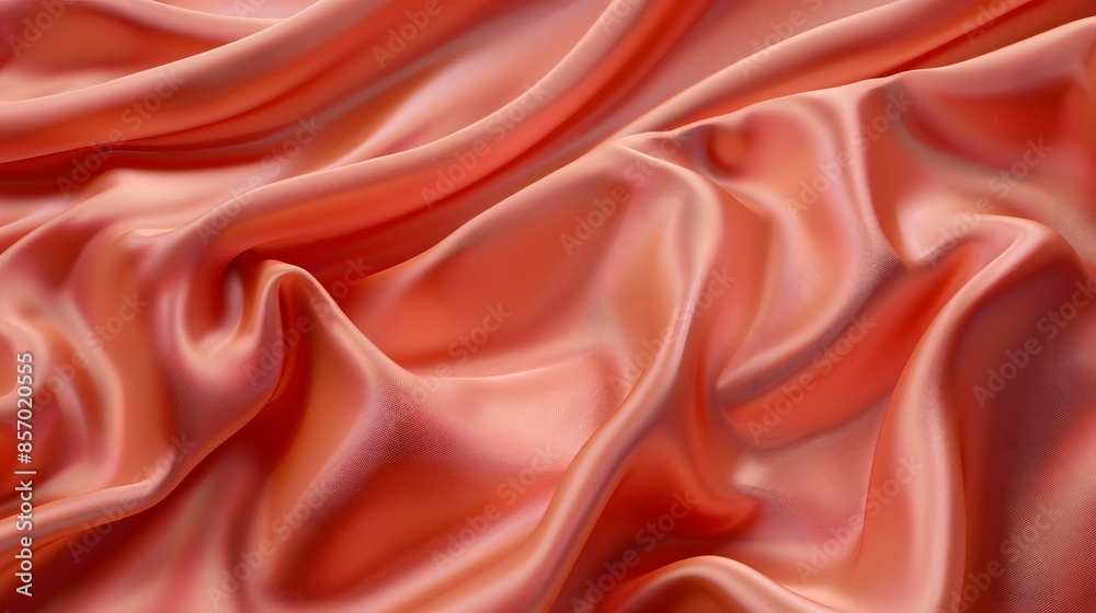 Fototapeta premium Elegant texture of terracotta silk. Silk terracotta background