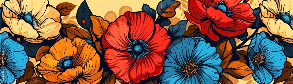 Close-up of colorful flowers with vibrant petals. Close-up of colorful flowers with vibrant petals.