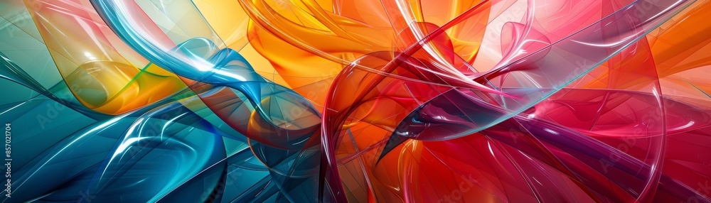 Fototapeta premium Abstract colorful swirl pattern, vibrant red, blue, orange.