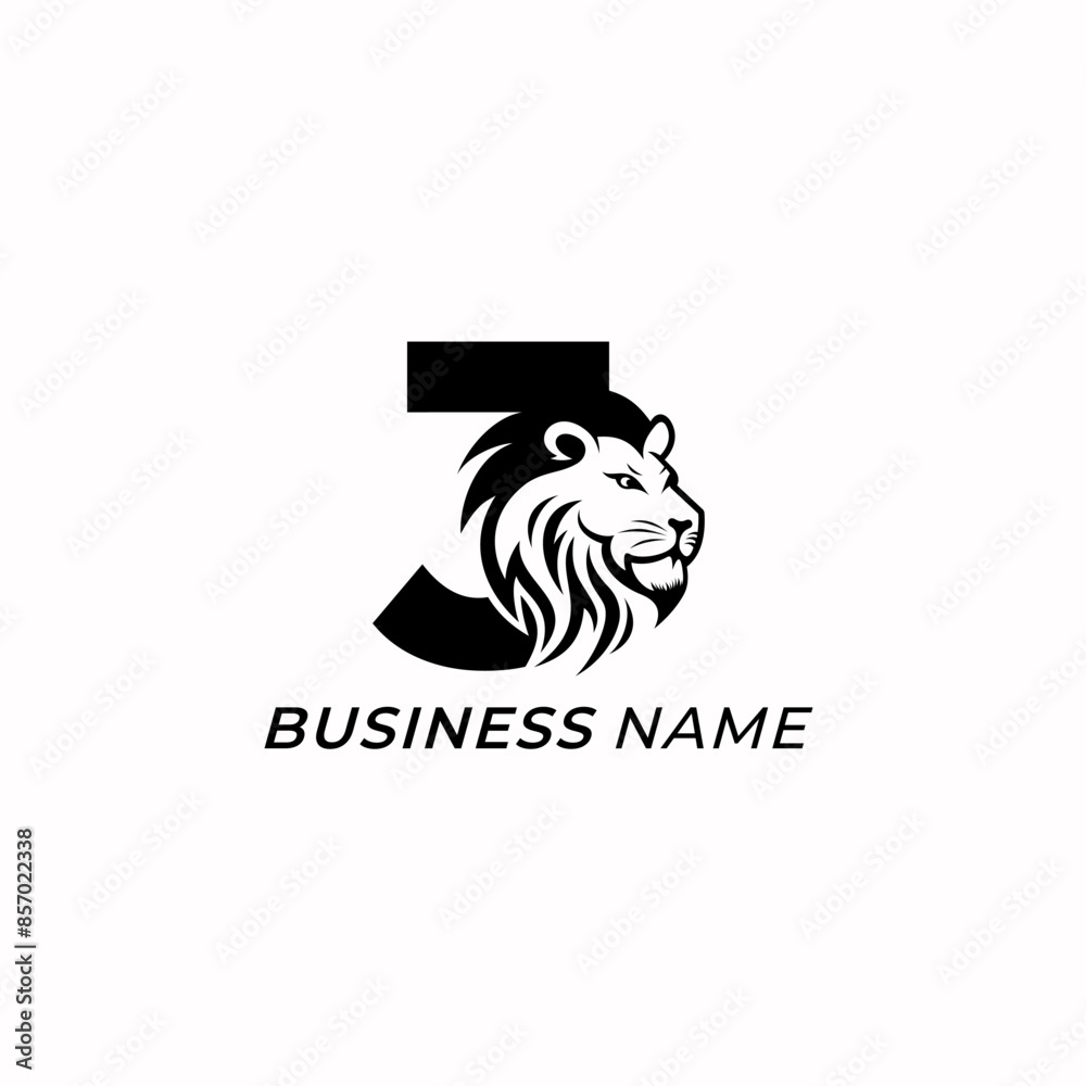 Fototapeta premium design logo creative letter J and head logo