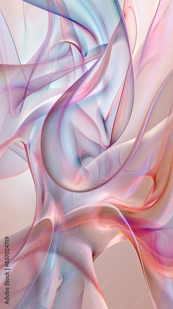 A colorful, abstract painting with a pink and blue swirl A colorful, abstract painting with a pink and blue swirl