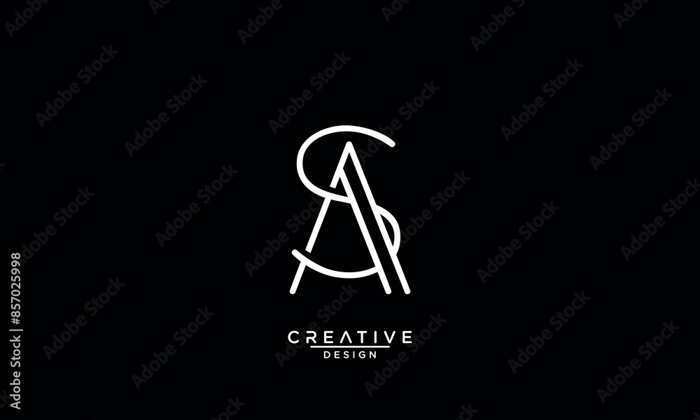 AS, SA, A, S, Abstract Letters Logo Monogram AS, SA, A, S, Abstract Letters Logo Monogram