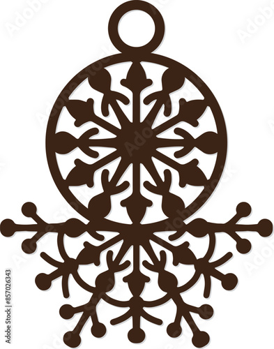 laser cut Personalised Snowflake Christmas Ornaments decoration
