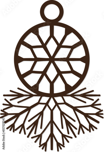 laser cut Personalised Snowflake Christmas Ornaments decoration

