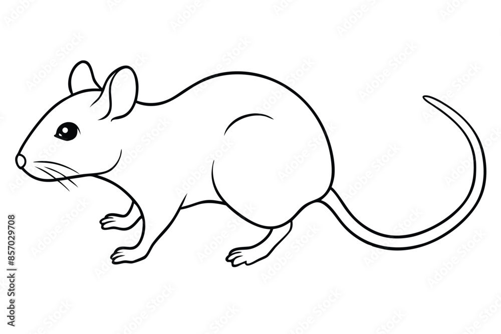 Mouse line art vector illustration Mouse line art vector illustration