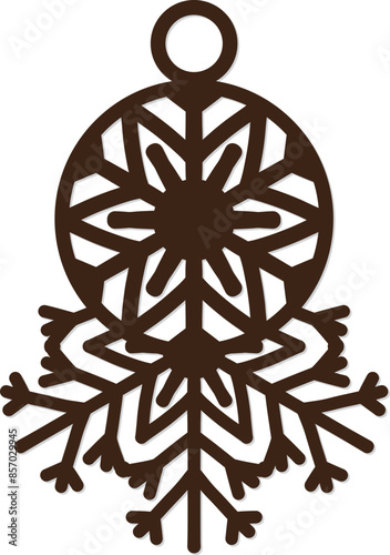 laser cut Personalised Snowflake Christmas Ornaments decoration