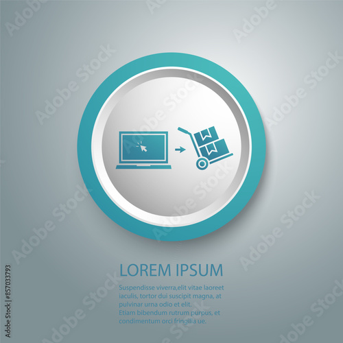 Click and collect order, icon, receive order in pick up point, online delivery service, store e-commerce concept, - editable stroke vector illustration