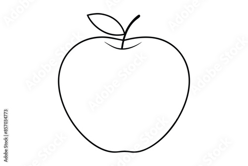 Apple line art vector illustration