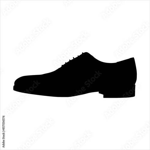 Single men shoe silhouette isolated on white background. Men shoe icon vector illustration design.