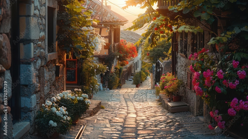 Fototapeta premium rustic charm of a countryside village