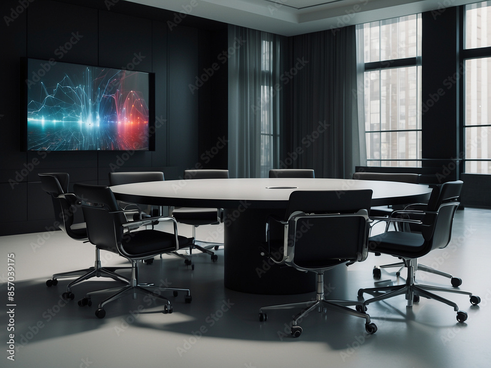Modern Executive Black Toned Conference Room Modern Executive Black Toned Conference Room