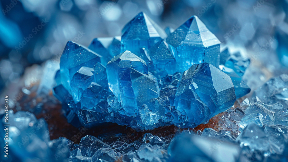 close up photo of a small blue crystal on a white surface