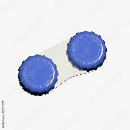 3d modeling for contact lens case on white background