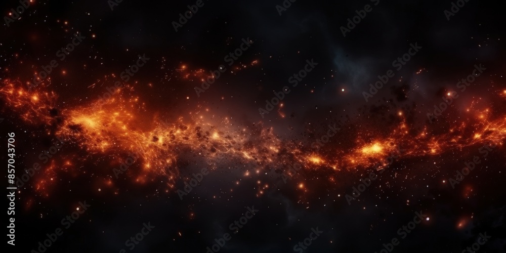 Fototapeta premium Cosmic Fire: A Nebula in the Vastness of Space