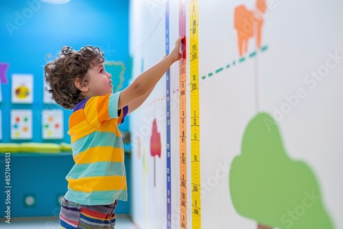 a growth chart to track children physical growth. photo