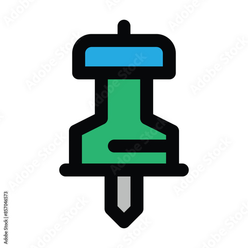 Pin icon, vector illustration, filled style, best used for web