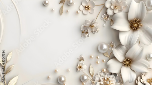 Graceful White Floral Arrangement on Elegant Neutral Background