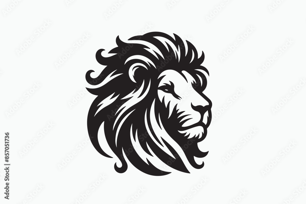 Fototapeta premium lion head silhouette vector