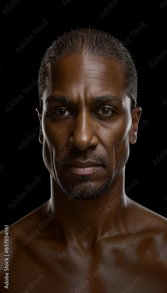 Portrait of a dark-skinned young man with a fashionable beard