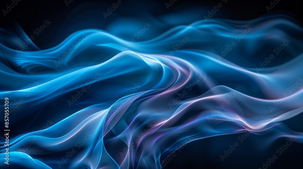 Abstract background with flowing blue light waves, creating a serene and modern design. Abstract background with flowing blue light waves, creating a serene and modern design.