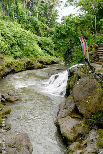 Uma Anyar Waterfall, at Kemenuh village, Gianyar Regency of Bali Indonesia, with beautiful nature landscape photo